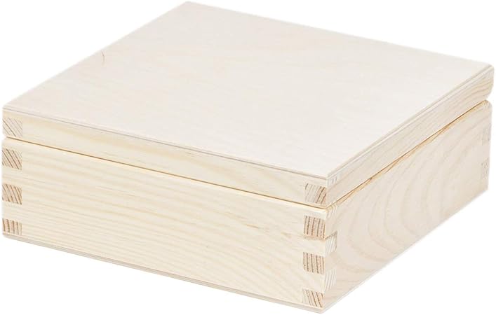 0,7 l 15 x 15 x 6 cm caja de madera caja de almacenamiento (Madera): Amazon.es: Hogar