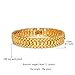 U7 Jewelry 12MM Wide Wrist Chain 18K Yellow Gold Plated Men Women's Bracelet (19CM Long)