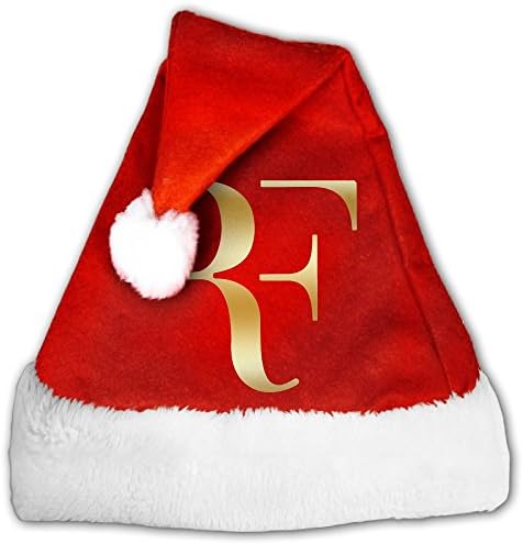 Roger Federer Gold Logo Fashion Decoration Christmas Santa Claus Hats Red For Adults And Kids