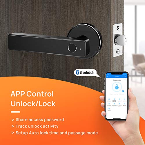 Smart Door Lock Keyless Entry Door Lock Biometric Fingerprint Bluetooth APP Control Lever Security Front Door Handle… - Image 3