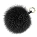 LITHER Large Genuine Fox Fur Pom Pom Keychain Bag Charm Fluffy Fox Fur Ball