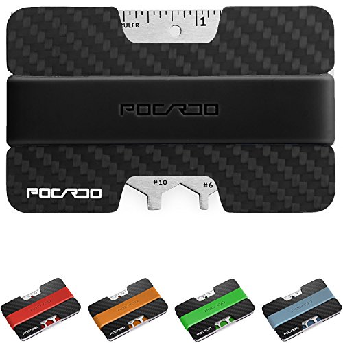 Cartera-Hombre-RFID-Billetera-Tarjetero-Minimalista-Fibra-de-Carbono-Slim-Wallet-Negro-y-Rojo