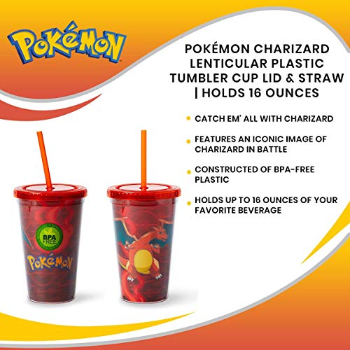 Pokemon Charizard Carnival Cup with Lenticular 3D Design 18 oz - Thumbnail 7