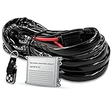 Liteway LED Light Bar Wiring Harness Wireless Strobe Wiring Kit ON-OFF-Strobe Remote Control Switch for Driving Light Fog Light Work Light(1Lead 12ft), 2 Years Warranty