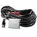 Liteway LED Light Bar Wiring Harness Wireless Strobe Wiring Kit ON-OFF-Strobe Remote Control Switch for Driving Light Fog Light Work Light(1Lead 12ft), 2 Years Warranty