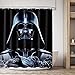LIGHTINHOME Superhero In Star Wars Movie Shower Curtain Set Black Darth Vader Shower Curtain Panel Polyester Waterproof Fabric 72x72 Inch With 12-Pack Plastic Shower Hooks anti mildew