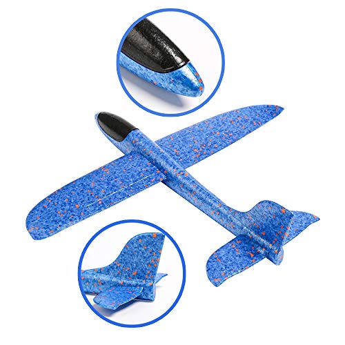 USATDD 2 Pcs Foam Airplane Aircraft Model Hand Launch Glider Plane Soft Throw Airplanes Outdoor Sports Toys for 3 4 5 6 7+ Year Old Boys Girls - Thumbnail 4