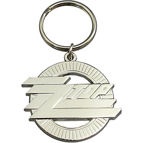 ZZ Top Circle Logo Metal Key Chain Silver