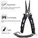 PLUSINNO Fishing Pliers Stainless Steel Mix with Titanium Carbo-Nitride Coating Hook Removers, Braid Cutters Saltwater Split Ring Fishing Multi-Tools with Sheath and Lanyard