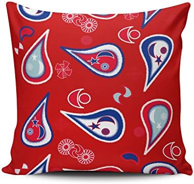 Boitty Pillow Case Paisleyndependence Pillowcases Personalized Decorative Soft Throw Pillow Covers Cases Square 16x16 Inches One Side