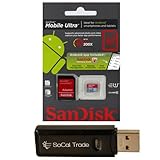 32GB SanDisk MicroSD HC MicroSDHC Class 10 Memory Card 32G (32 Gigabyte) for HTC Desire 816 610 616 601 600 516 510 500 310 300 210 One M8 E8 Mini 2 Max Butterfly 2 with SoCal Trade, Inc. MicroSD & SD USB Memory Card Reader