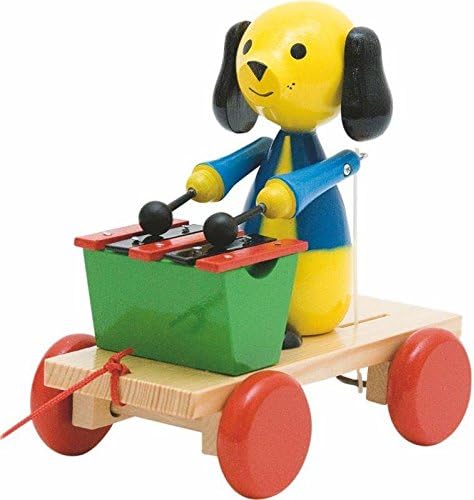 woodyland 102190202 Pull Along Dog with Xylophone, Multicolor, 3-5 Years