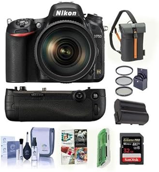 Amazon.com: Nikon D750 FX-Format - Cámara réflex digital con lente AF-S Nikkor 0.945 – 4.724 in f/4G ED VR – Pack con 32 GB SDHC, bolsa para cámara, kit de filtro de