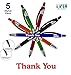 Thank You Greeting Gift Stylus Pens for Touchscreen Devices - 2 in 1 Combo Pen - for Employee Appreciation, Events and Parties, 5 Pack