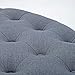 Simhoo Large Round Tufted Lined Ottoman Coffee Table with Casters,Grey Upholstery Button Footstool Cocktail with Wheels for Living Room