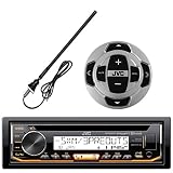 JVC In-Dash Marine Boat Yacht Bluetooth Radio USB Stereo Receiver CD Player Bundle Combo