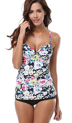 Anfilia Women Underwire Tankini Swimsuits with Brief ...