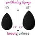 Beauty Junkees Blending Sponge: Black Makeup Blender 4Pc Set - Latex Free Makeup Sponges For Stippling Foundation, Highlighting, Contouring With Liquid, Creams, Powder Cosmetics