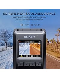 AUKEY 4K Dash Cam con grabadora de cámara de tablero de lente gran angular de 6 vías con HDR, grabación en bucle, sensor G y cargador de coche USB de 2 puertos adicional