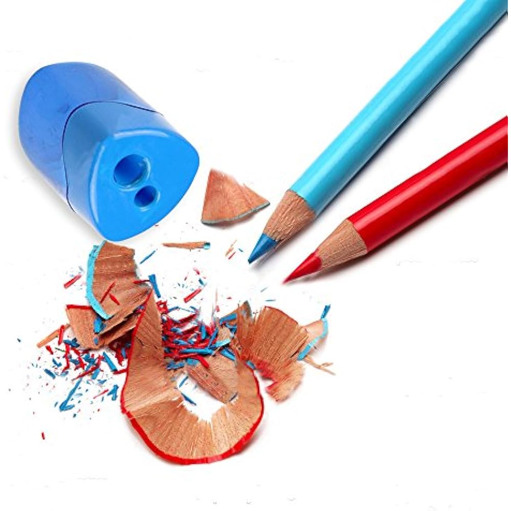 Mega Set Of 12 Double Hole Triangular Shaped Pencil Sharpener With