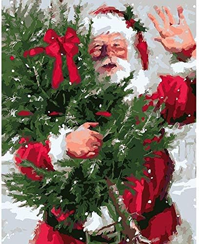 Painting By Numbers Santa Claus Child Christmas Diy Digital Painting By Numbers Modern Wall Art Canvas Painting Unique Gift Home Decor,40X50CM-QZ2548