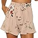 RUIGO Women's Casual High-waisted Boho Ruffles Floral Print Skirt Shorts Skort (L, Khaki)