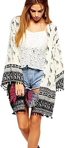 Beach Swimsuit Swimwear Cover Ups for Women Fashion Summer Kimono Cardigans Floral Tops Blouse Loose Casual Cotton with Tassel 2017