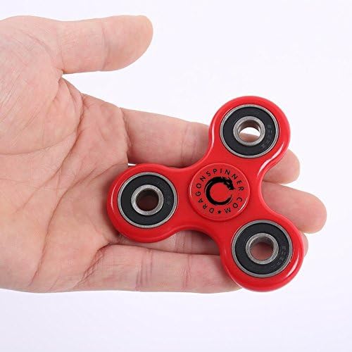 NEW 2017 ORIGINAL DRAGON SPINNER Trio Glow In The Dark Plastic Hand Fidget Spinner Toy EDC Luxury Helps You Focus And Reduce Stress (Red)