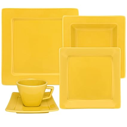 Oxford Nara Yellow 20 Piece Porcelain Dinnerware Set