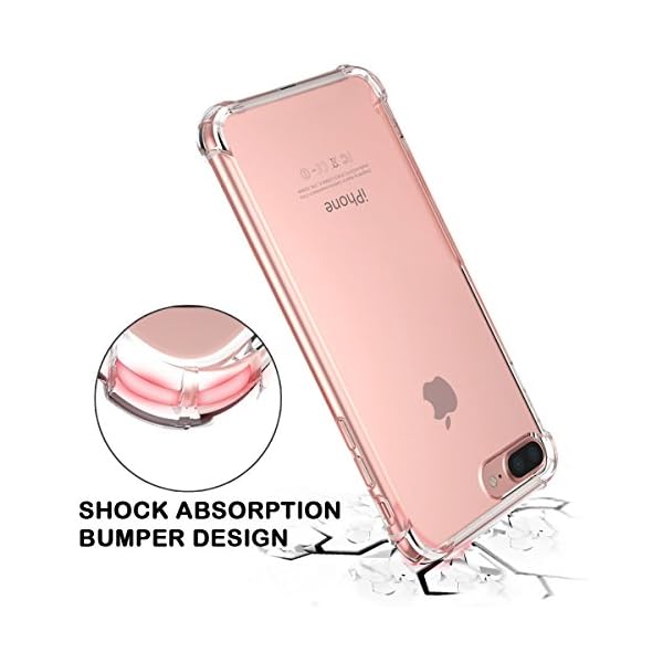 for iPhone 7 Plus Case, for iPhone 8 Plus Case, Matone Crystal Clear Shock Absorption Technology Bumper Soft TPU Cover… - Imagen 5