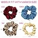 24 Pcs Large Scrunchies for Hair Elastic Hair Bands, Premium Scrunchy Hair Ties with Velvet, Silk , Neon, Cotton, Satin, Chiffon, Scrunchie Ponytail Holder No hurt, Soft for Women or Girls Hair Access