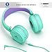 Artix Bluetooth Wireless Headphones | Lightweight & Foldable On Ear Earphones NRGSound RS7 | For Work, Travel, Sport, Running | 3.5mm Cable Included for Wired Use Great for Kids/Teens/Adults - SeaFoam