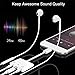 DIGSELL Jack Headphone Adaptor Charger Converter 3 in 1 Dual DC 3.5mm Earphone Audio Charging Splitter Compatible to Phone x 8 8plus 7 7plus 6 6plus pad Air Pro Support IOS12 White