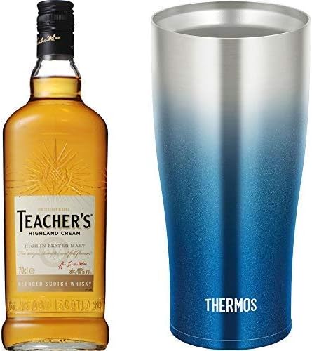 Amazon Co Jp ウィスキーとタンブラー ハイボールと相性抜群 スコッチウイスキー ティーチャーズ ハイランド クリーム 700ml サーモス 真空断熱タンブラー 4ml スパークリングブルー Jde 4c Sp Bl 食品 飲料 お酒