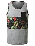 URBANCREWS Mens Hipster Hip Hop Floral Tank Top - Various Graphic Patterns