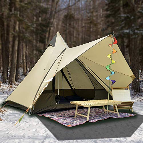 Vidalido Dome Camping Tent - Double Layers Waterproof Anti-UV Windproof Tents, 2-4 Person Family Outdoor Camping Tent(6.87.86.5ft) (Camel)