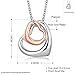 Rose Gold Charm Double Heart Silver Pendant Necklace Eternal A Lifetime Loving You Interlocking Heart Necklace for Womens Girls Teens