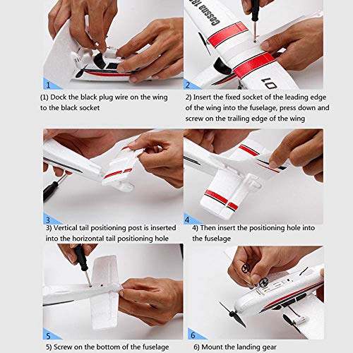 RC Plane Outdoor RTF Ready to Fly,2.4GHz Remote Control Airplane for Kids Boys Adult Beginner,Builted in 3-Axis Gyro RC Aircraft Glider Toy Model with 3 Batteries