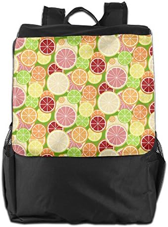 Citrus Slice Buffet On Green Mod Lemon Highres Unisex Classic Backpack For School Travel Daypack Fits Up To 15.6 Inch Laptop