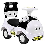 Costzon Kids Ride On Push Car, 3 in 1 Sliding Car Pushing Cart, Toddlers Ride On Toy w/ Working Horn & Music (Black&White)