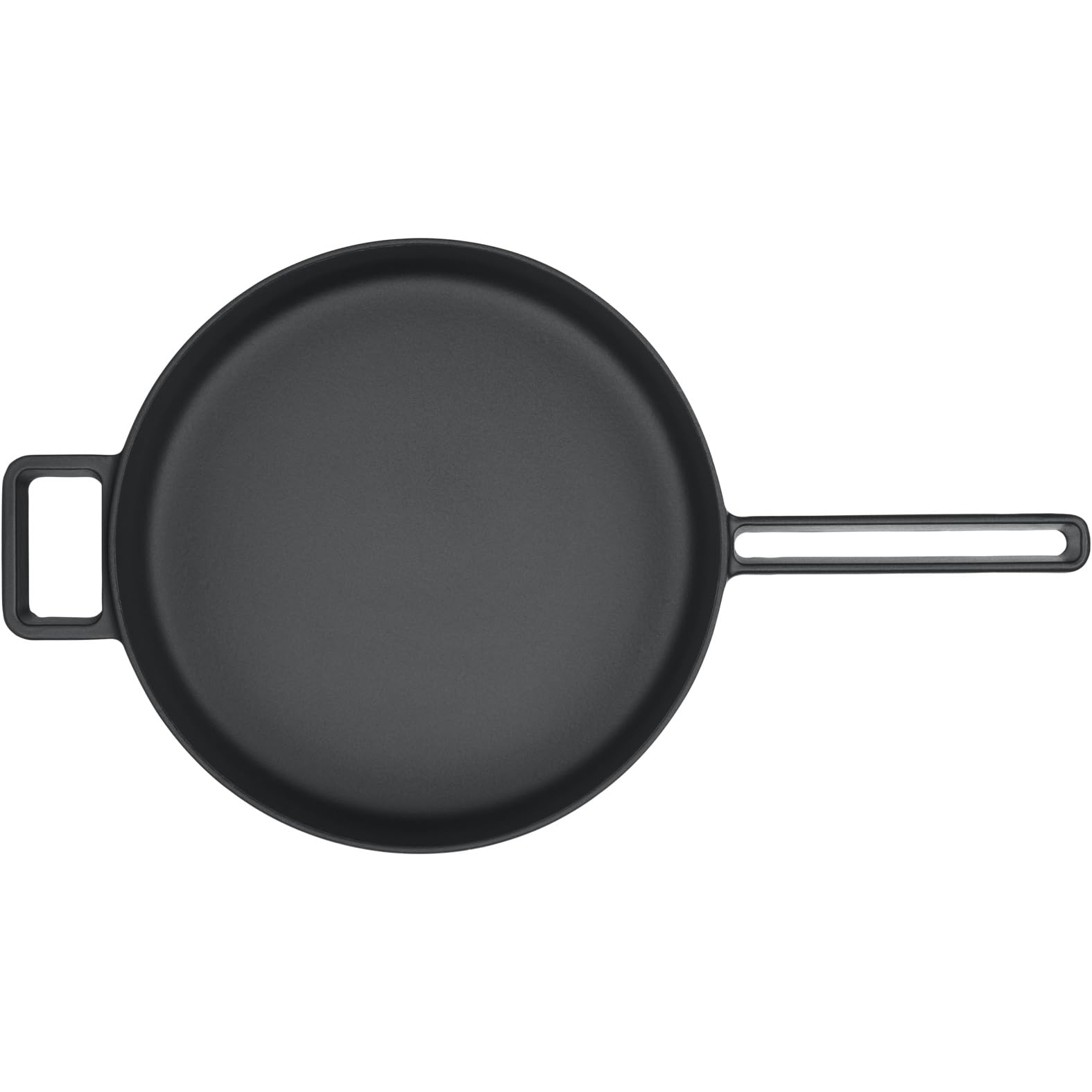 WMF Flavour Schmorpfanne 28 cm Induktion, Servierpfanne, Gusseisen Pfanne Induktion, Gusseisen emailliert, hoher Rand, backofenfest, moderne Eleganz, schwarz 4