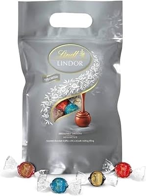 Schokolade | LINDOR Kugeln Silber Mischung, 1kg Beutel, Großpackung
