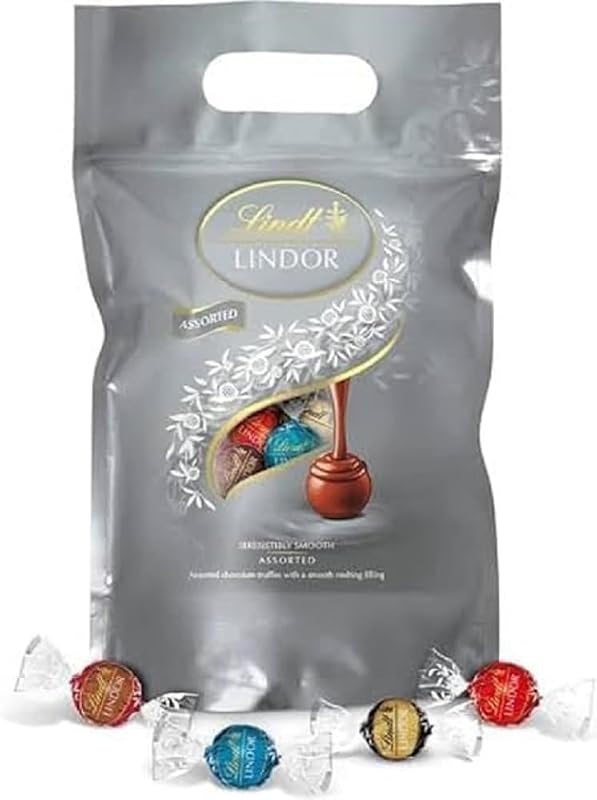 Schokolade | LINDOR Kugeln Silber Mischung, 1kg Beutel, Großpackung
