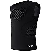 TIAXU TIAXU Men's Football Rib Protector Vest Heart Sternum Chest Shoulder Guard Padded Shirt for Aldult Rugby Softball