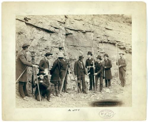 Photographs - INFINITE PHOTOGRAPHS Photo: Deadwood Central R.R. Engineer Corps,Railroad,South Dakota,Land Surveyors