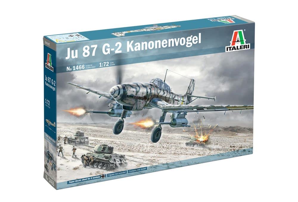 Italeri 1466S 1:72 Ju-87G-2 Bird Cannon - Model Making Kit Building Kit Model Making DIY Hobbies Collage Plastic Building Kit Detailed Unlacquered