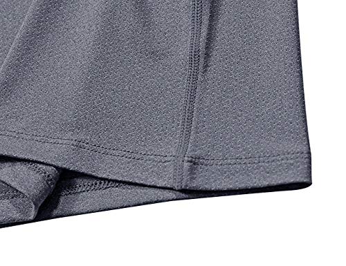 Men’s Dry-Fit Moisture Wicking Active Athletic Performance Crew T-Shirt Running Workout Shirts Grey