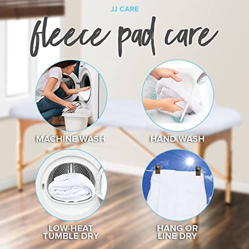 JJ CARE PREMIUM MASSAGE TABLE FLEECE PAD SET – [30″X72″ MASSAGE TABLE WOOL COVER AND 16″X17″ FLEECE MASSAGE FACE COVER], 570GSM PADDED MASSAGE TABLE COVER, FLEECE MASSAGE TABLE COVER, FLEECE PAD SET