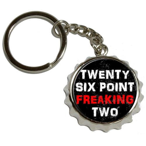 Twenty Six Point Freaking Two 26.2 Marathon - Nickel Plated Metal Popcap Bottle Opener Keychain Key Ring
