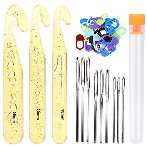 Huge Crochet Hooks Set 18mm/20mm/25mm Large Yarn Crochet Hooks